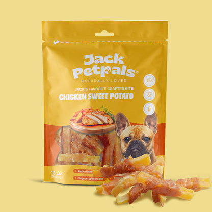 Jack PetPals Crafted Bite Chicken Sweet Potato Dog Treats (12oz) - Doot's Pet LLC Collars For A Cause