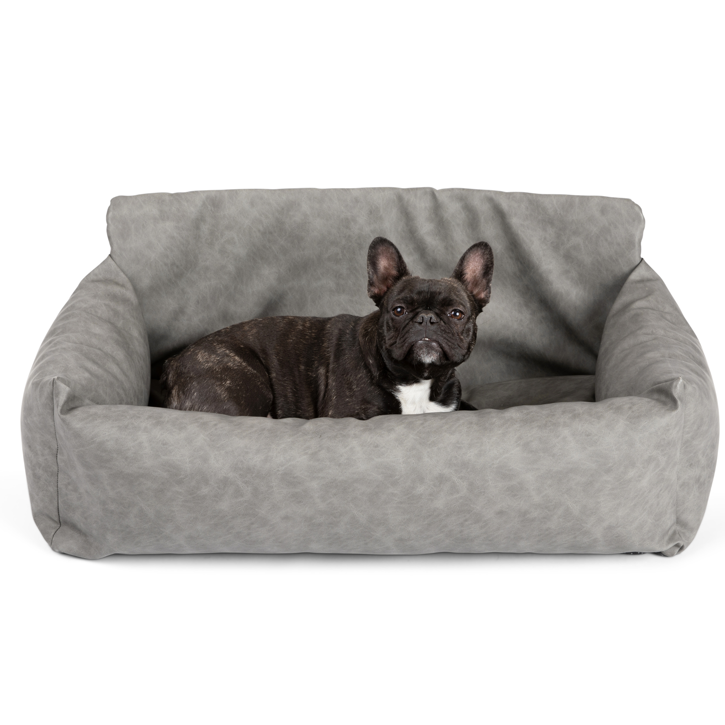 PupProtector™ Faux Leather Memory Foam Dog Car Bed - Slate Gray - Doot's Pet LLC Collars For A Cause