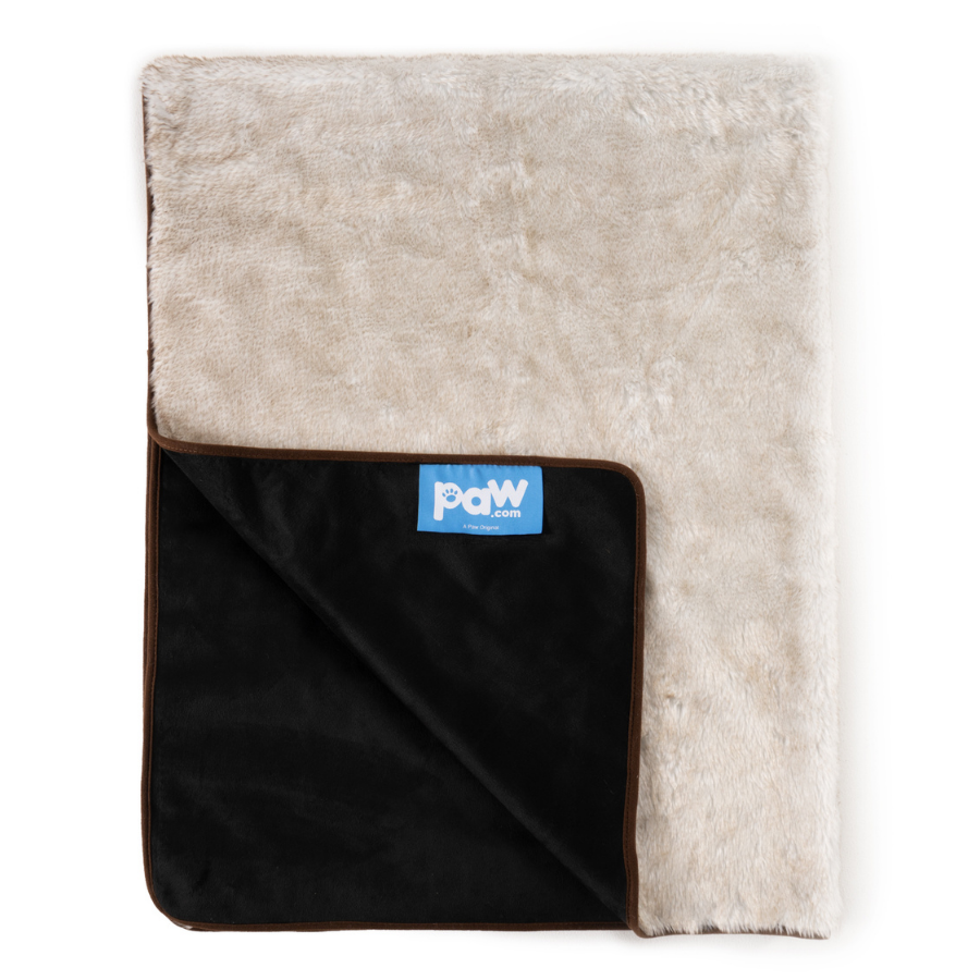 PupProtector™ Short Fur Waterproof Throw Blanket - White with Brown Accents - Doot's Pet LLC Collars For A Cause