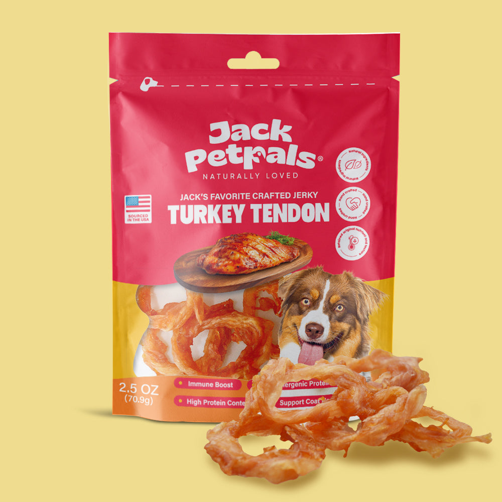 Jack PetPals Handcrafted Jerky Turkey Tendon Dog Treats (2.5oz) - Doot's Pet LLC Collars For A Cause