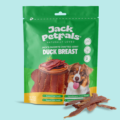 Jack PetPals Handcrafted Jerky Duck Breast Dog Treats (12oz) - Doot's Pet LLC Collars For A Cause