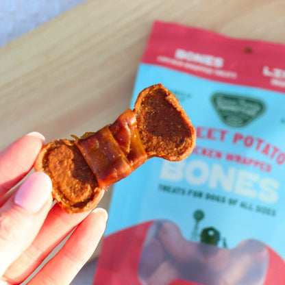 Chicken Wrapped Sweet Potato Bones - Doot's Pet LLC Collars For A Cause