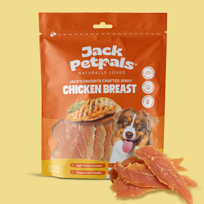 Jack PetPals Handcrafted Jerky Chicken Breast Dog Treats (12oz) - Doot's Pet LLC Collars For A Cause