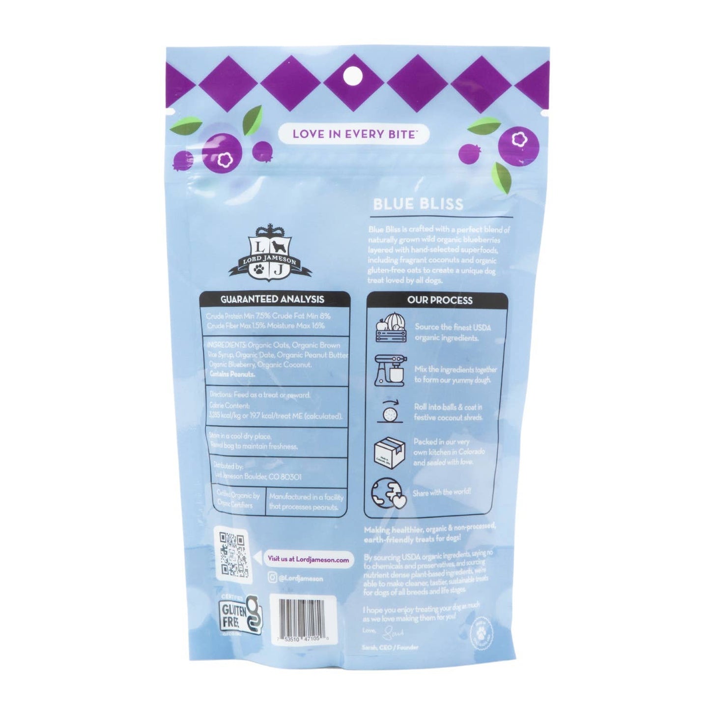Lord Jameson Blue Bliss Organic Soft & Chewy Dog Treats