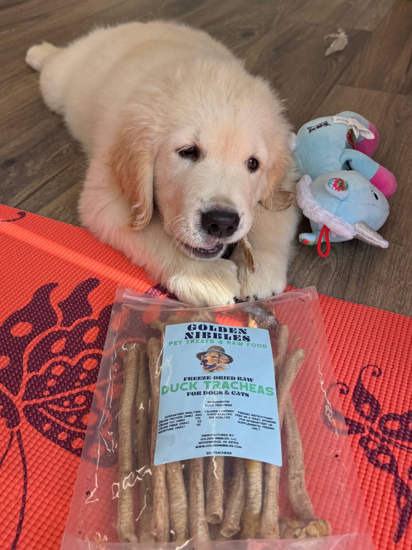 Doot's Chew Bar - Golden Nibbles - Duck Trachea -  for Cats, Puppies, Small Dogs