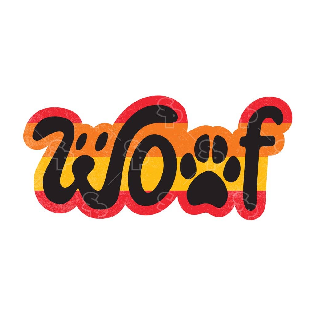 Two Feet Treats - Woof Paw Text - Sticker