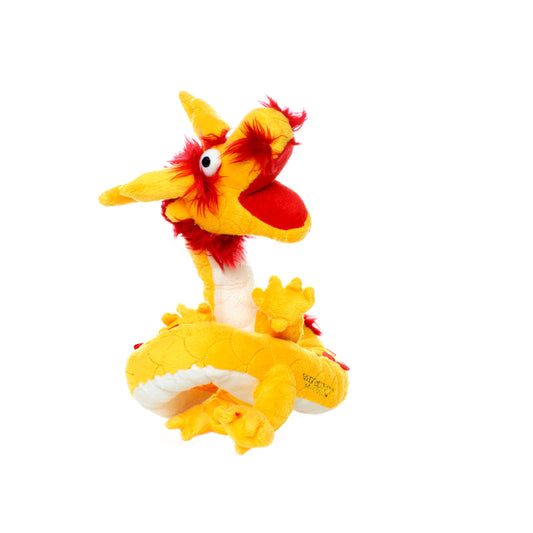 Tuffy Dog Toys - VIP Products - Mighty Dragon - Yellow, Plush, Squeaky Dog Toy