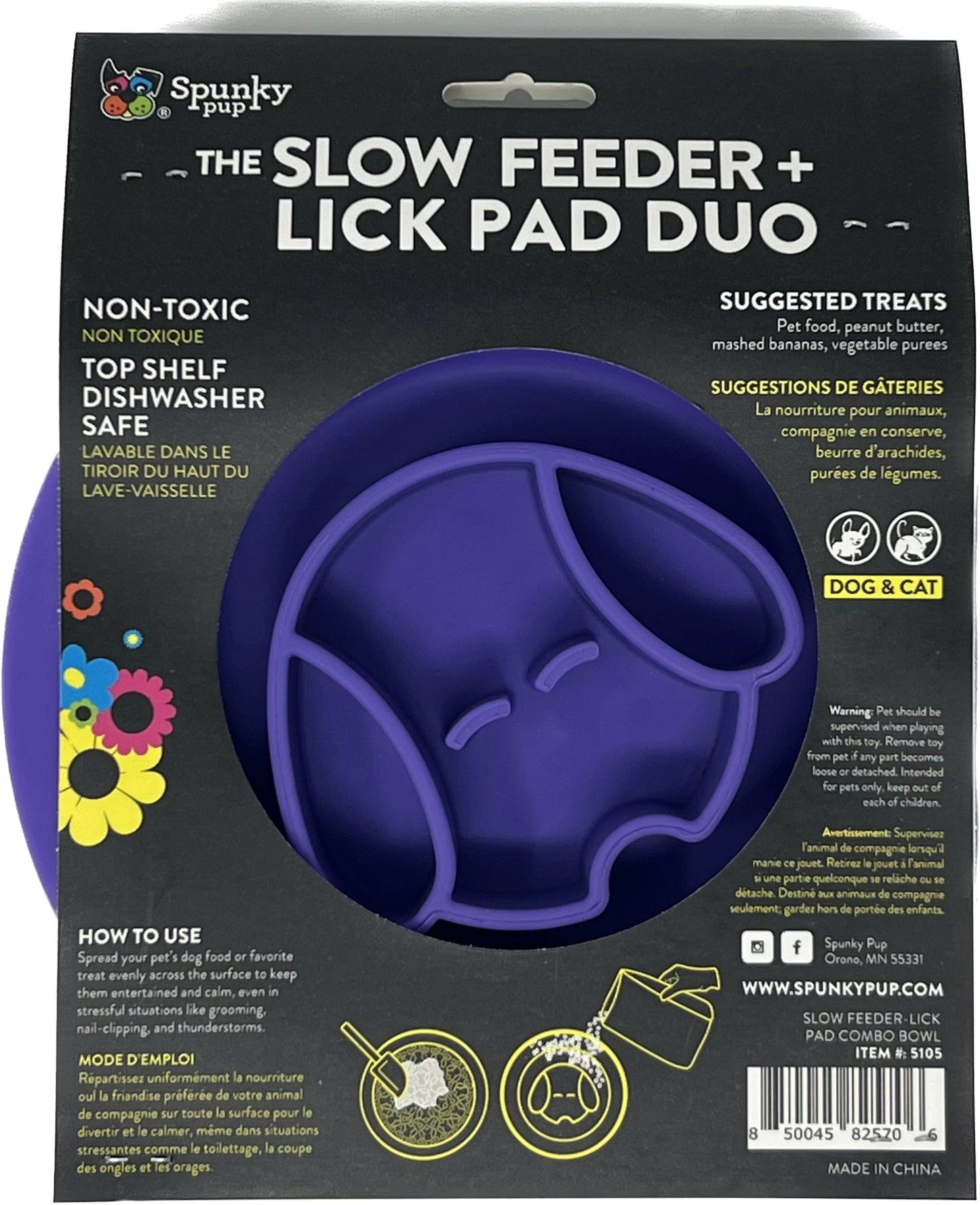 Spunky Pup - Lick Pad - Slow Feeder Duos! - Flower