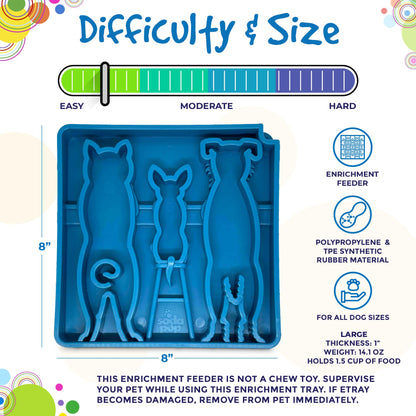 Waiting Dogs eTray - Shallow Slow Feeder Bowl for Enrichment | USA Made - Doot's Pet LLC Collars For A Cause