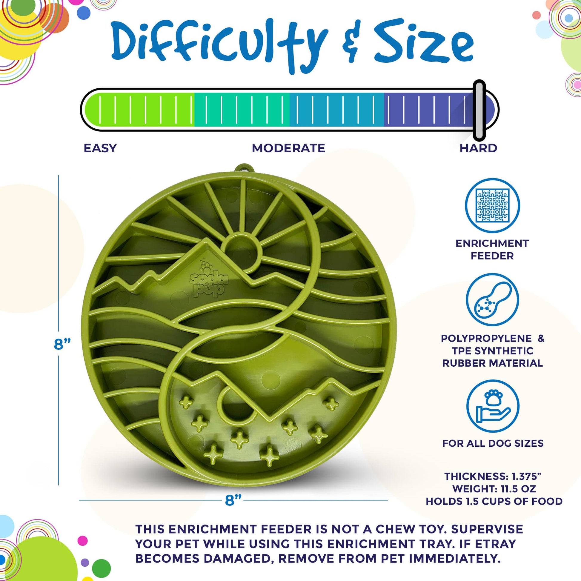 Sun and Moon eTray - Shallow Slow Feeder Dog Bowl for Enrichment | USA Made - Doot's Pet LLC Collars For A Cause