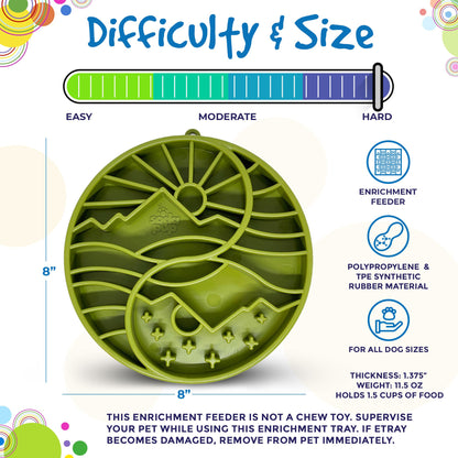 Sun and Moon eTray - Shallow Slow Feeder Dog Bowl for Enrichment | USA Made - Doot's Pet LLC Collars For A Cause