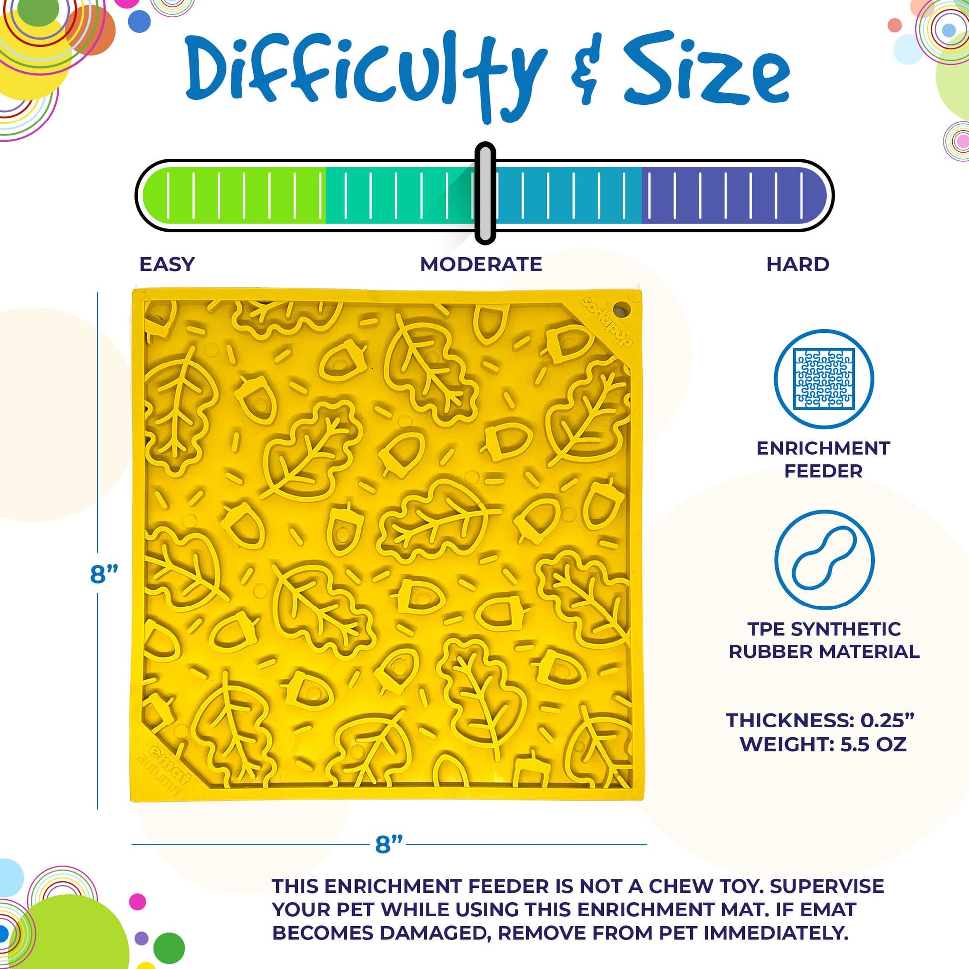 Autumn eMat - Enrichment Lick Mat For Dogs and Cats| Fall Leaves Design | SodaPup - Doot's Pet LLC Collars For A Cause