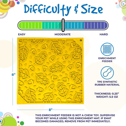 Autumn eMat - Enrichment Lick Mat For Dogs and Cats| Fall Leaves Design | SodaPup - Doot's Pet LLC Collars For A Cause