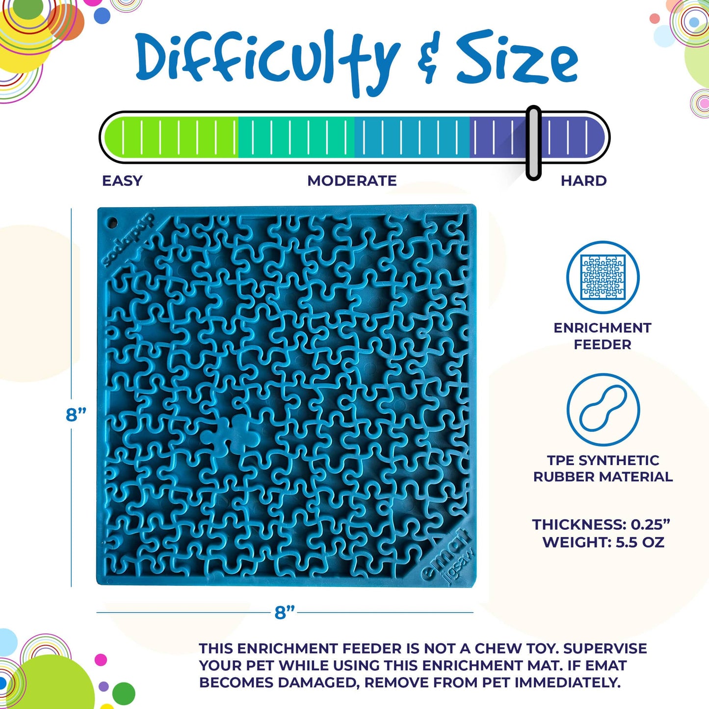 Jigsaw Puzzle eMat - Enrichment Lick Mat for Dogs and Cats | eMat Enrichment Toy for Anxiety Relief | USA Made - Doot's Pet LLC Collars For A Cause