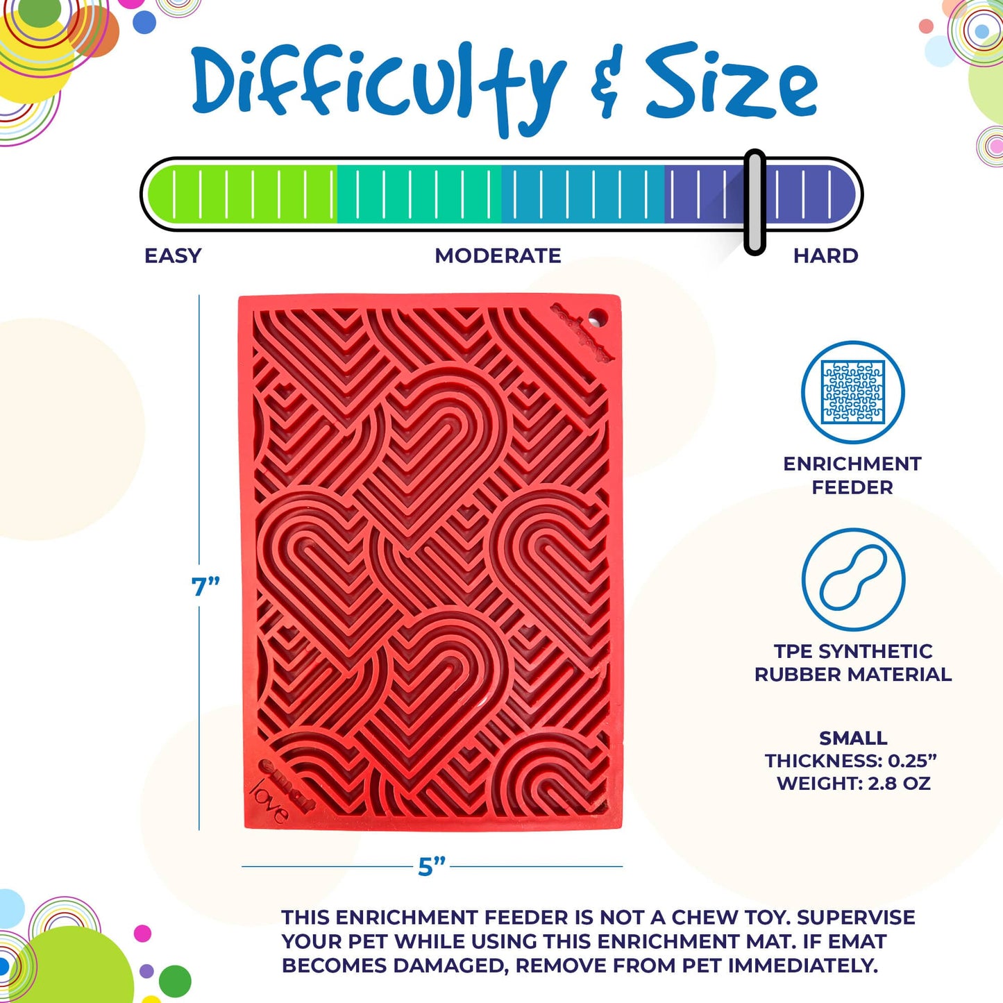 Love eMat - Enrichment Lick Mat for Dogs and Cats| Heart Design | SodaPup - Doot's Pet LLC Collars For A Cause