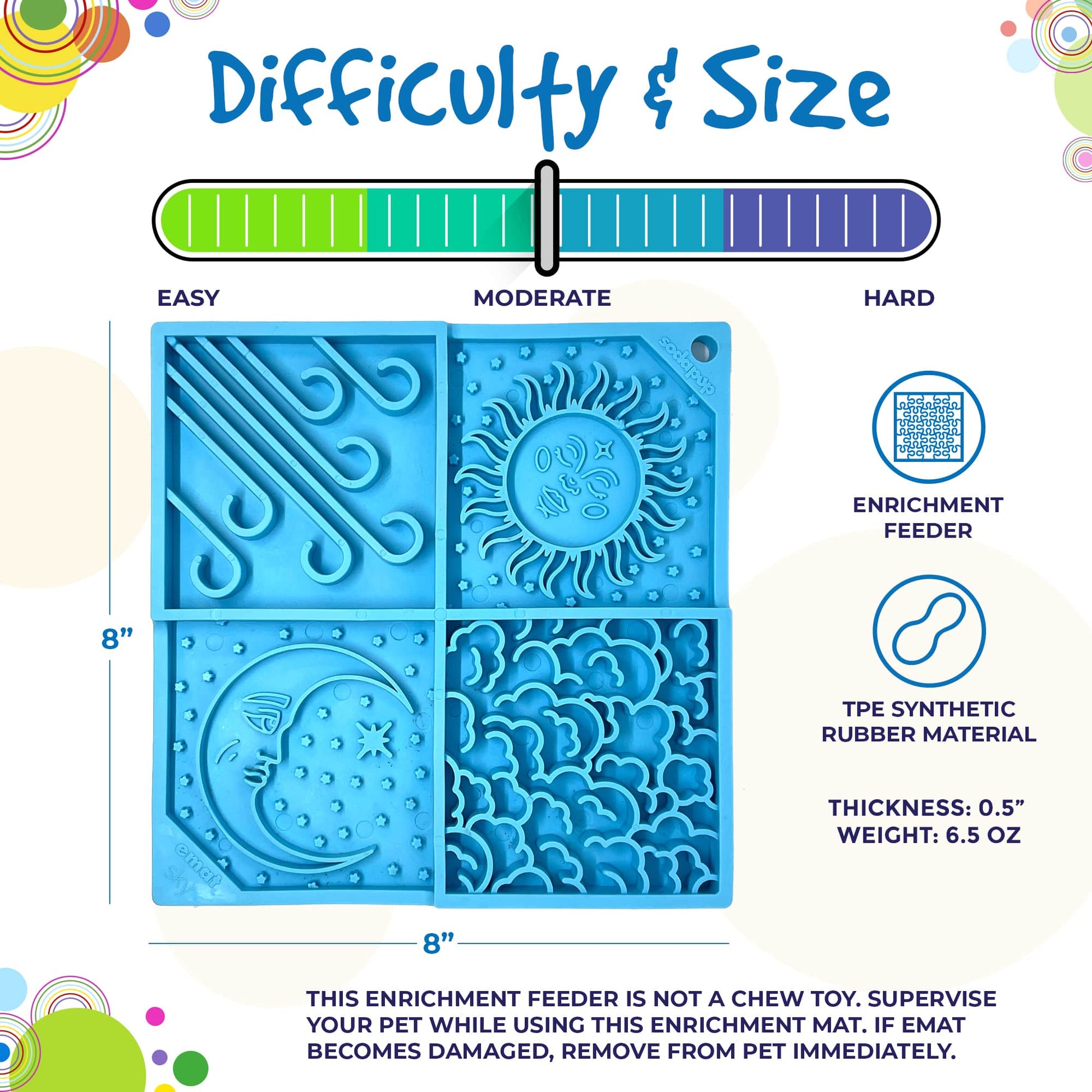 Sky eMat - Enrichment Lick Mat for Dogs and Cats | Celestial Design | SodaPup - Doot's Pet LLC Collars For A Cause