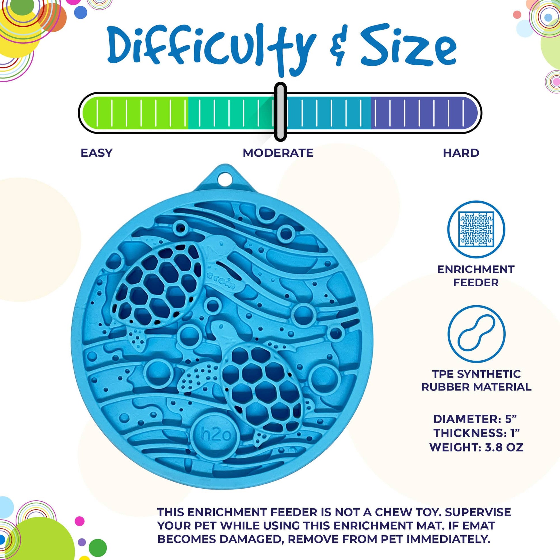 Turtle eMat-Mini Lick Mat with Suction Cups - Small Dogs & Cats | USA - Doot's Pet LLC Collars For A Cause