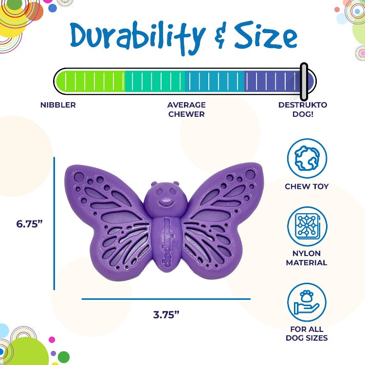 Butterfly Nylon Chew & Enrichment Toy | 2-in-1 for Aggressive Chewers | SodaPup - Doot's Pet LLC Collars For A Cause