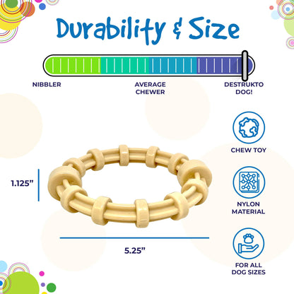 Chicken Flavored Teething Ring for Puppies & Aggressive Chewers | USA Made - Doot's Pet LLC Collars For A Cause