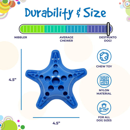 Starfish Nylon Dog Chew Toy for Aggressive Chewers | USA Made | SodaPup - Doot's Pet LLC Collars For A Cause