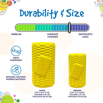 Corn on the Cob eDispenser Durable Rubber Treat Dispenser - Doot's Pet LLC Collars For A Cause