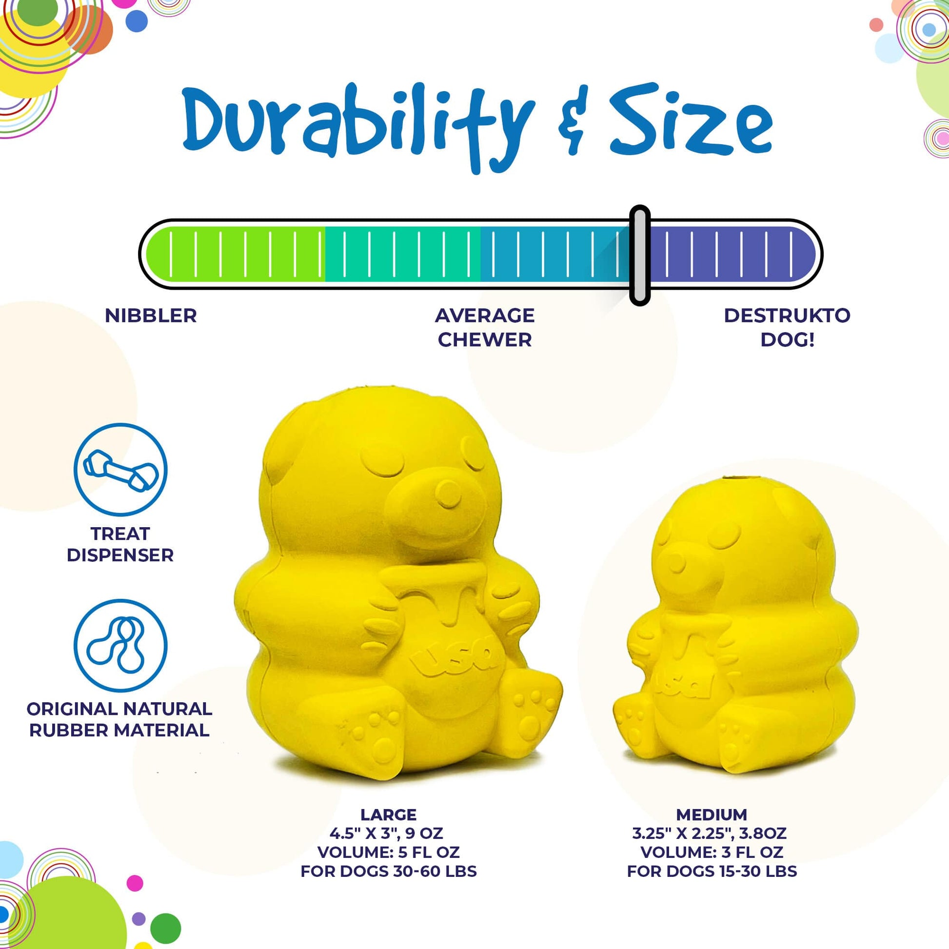 Honey Bear eDispenser Durable Rubber Treat Dispenser - Doot's Pet LLC Collars For A Cause