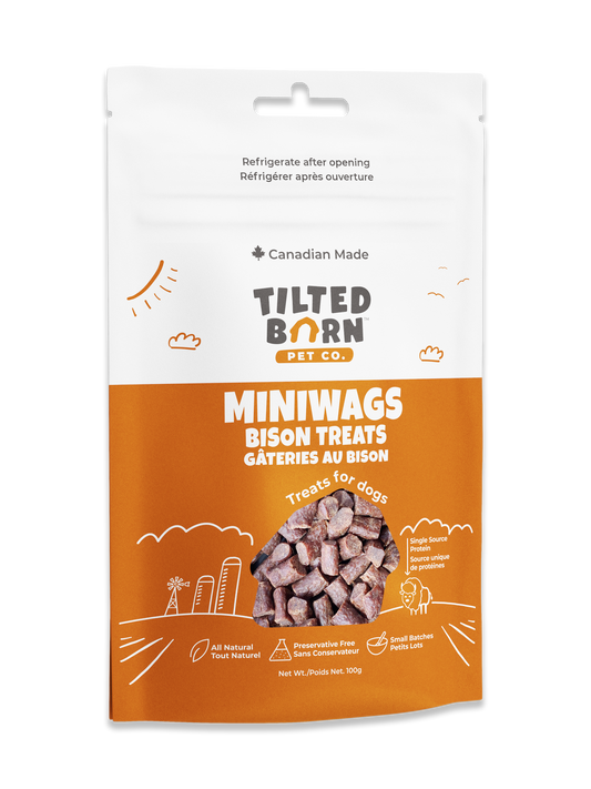 Tilted Barn Pet Co. - Bison Miniwags Treats For Dogs 100g/3.53 oz