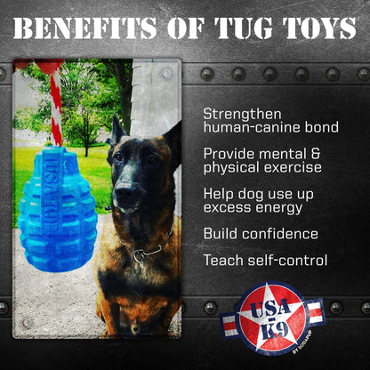 SodaPup - USA-K9 Grenade - Chew Toy - Reward Toy - Blue - Blue / XL