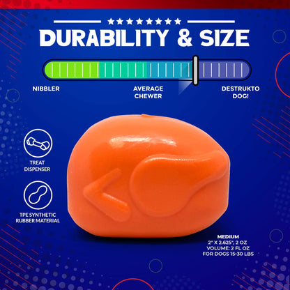 SodaPup - Roasted Turkey - Chew Toy-Treat Dispenser - Medium Orange - Medium