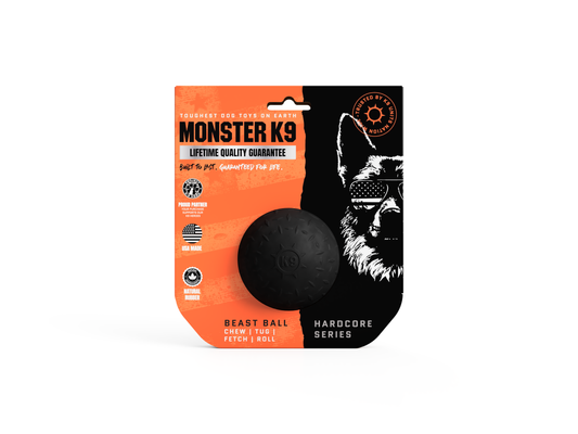 Monster K9 Dog Toys - Black Dog Ball for Aggressive Chewers