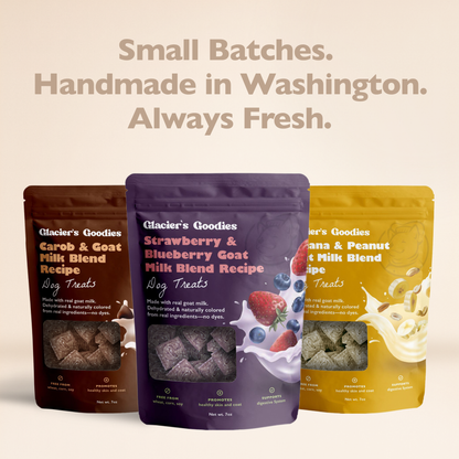 Glacier's Goodies - Goat Milk Dog Treats – Banana & Peanut (7oz)