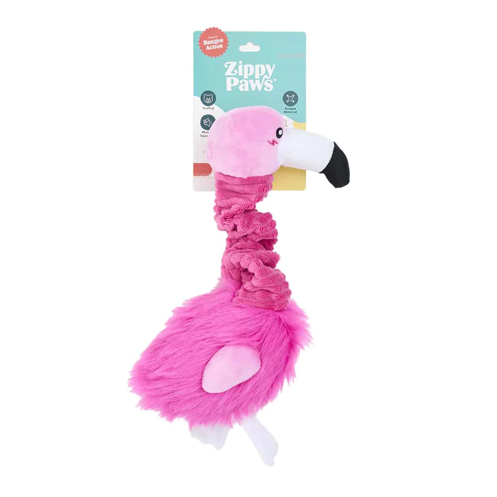 ZippyPaws Bungee Buddiez Flamingo Dog Rope Toy