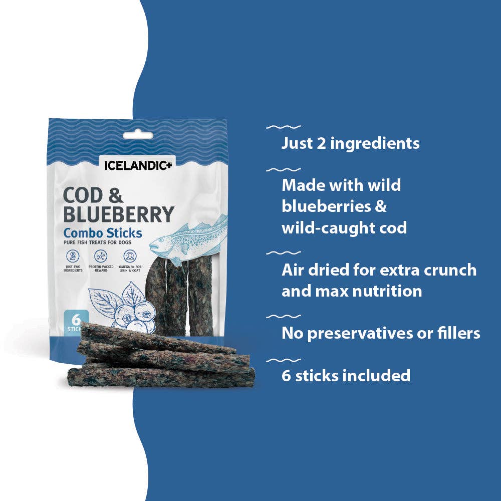 Icelandic+ - Cod & Blueberry Combo Sticks For Dogs