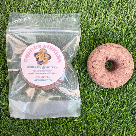 Doot's Chew Bar - Golden Nibbles - Donut - Venison - Freeze-Dried Treat for Dogs & Cats