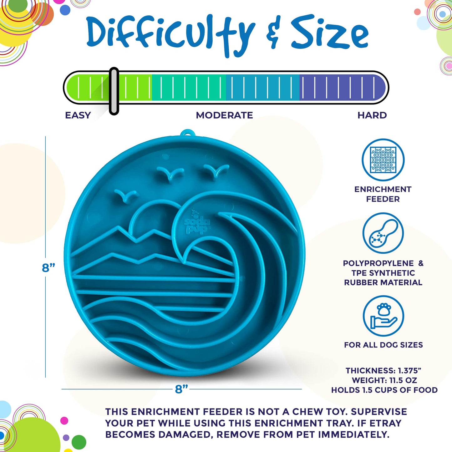 Baja Design eTray - Shallow Slow Feeder Dog Bowl for Enrichment | USA Made - Doot's Pet LLC Collars For A Cause