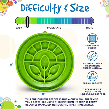 Garden Design eTray - Shallow Slow Feeder Dog Bowl for Enrichment | USA - Doot's Pet LLC Collars For A Cause