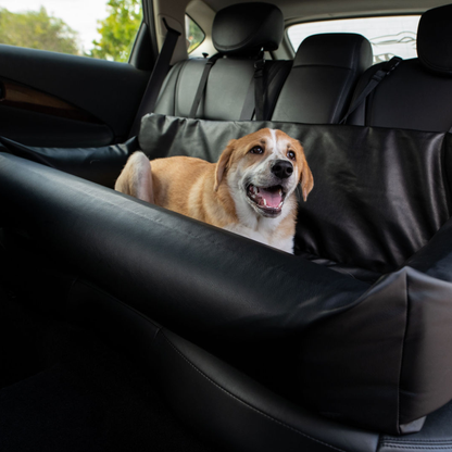 PupProtector™ Faux Leather Memory Foam Dog Car Bed -  Black - Doot's Pet LLC Collars For A Cause