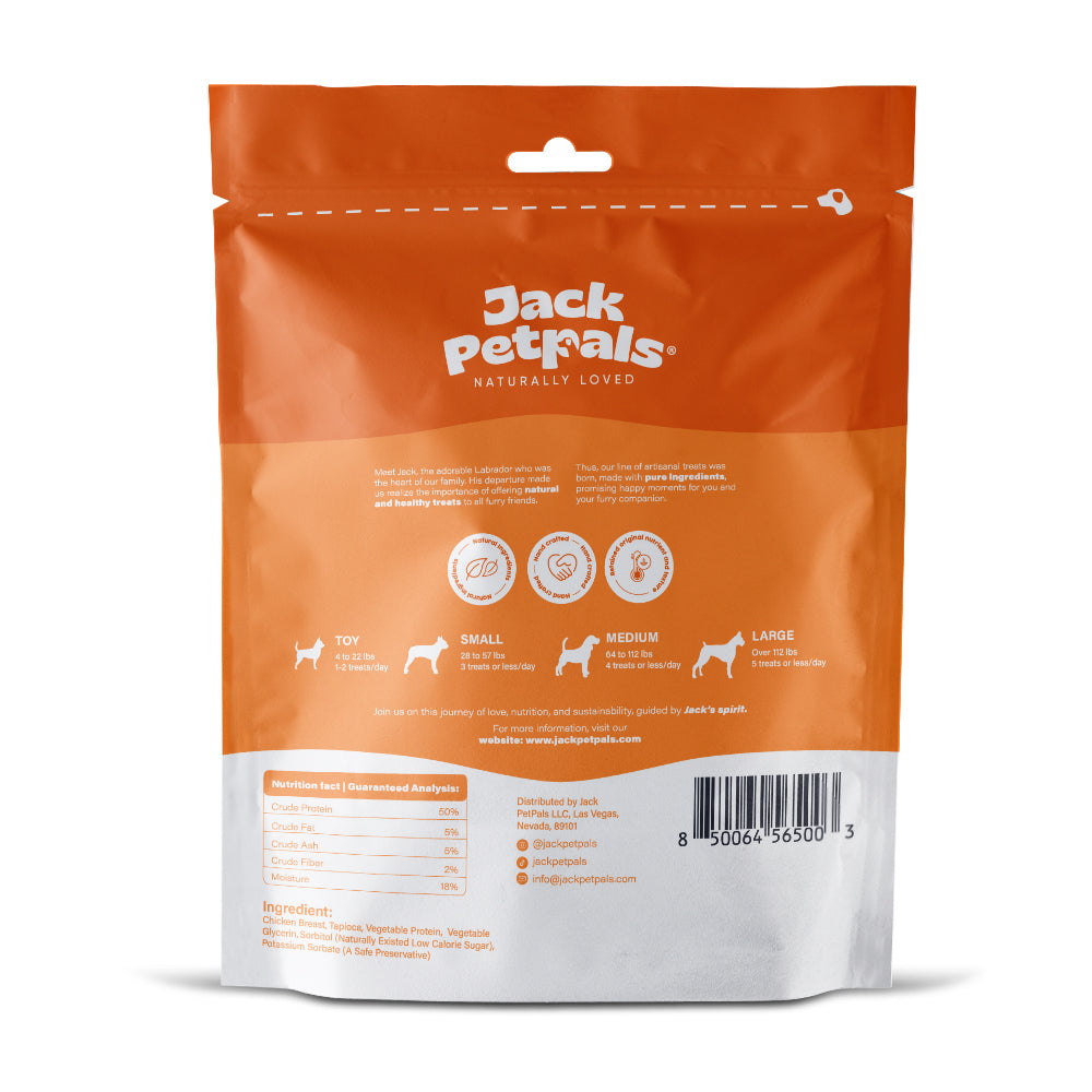 Jack PetPals Handcrafted Jerky Chicken Breast Dog Treats (12oz) - Doot's Pet LLC Collars For A Cause