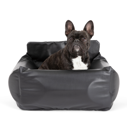 PupProtector™ Faux Leather Memory Foam Dog Car Bed -  Black - Doot's Pet LLC Collars For A Cause