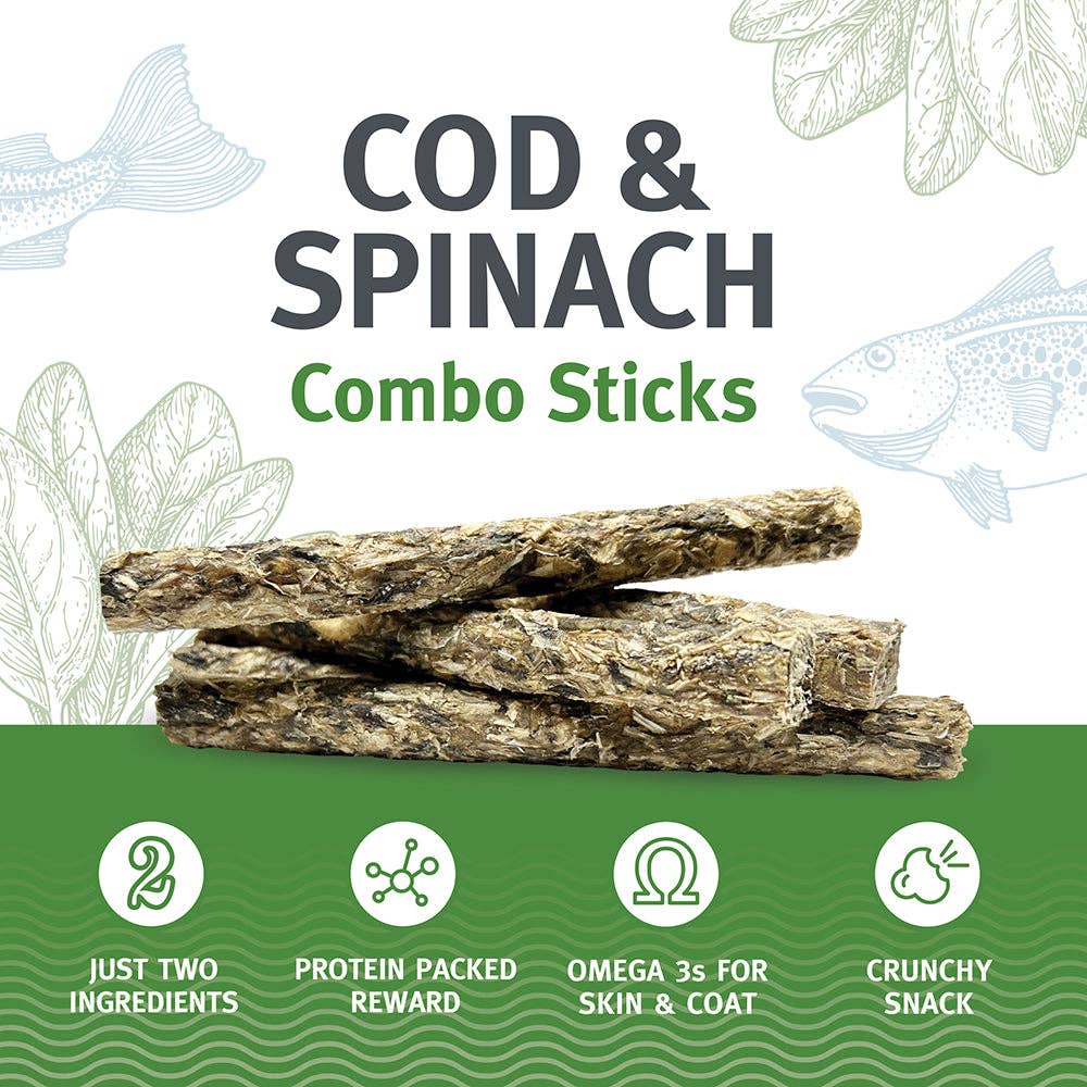Icelandic+ - Cod & Spinach Combo Sticks For Dogs