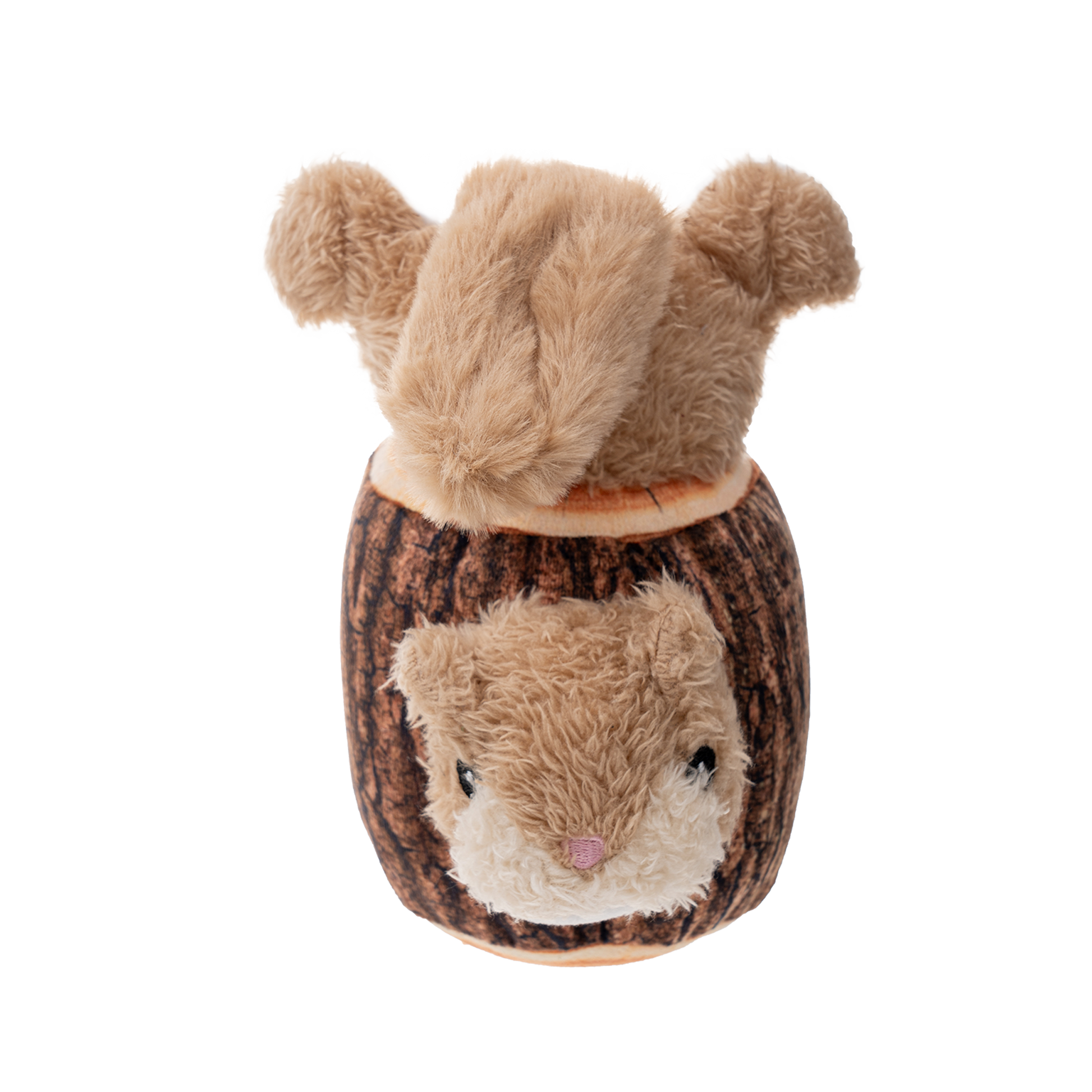 Original Territory - Squirrel in Log Moving Plush Dog Toy - Doot's Pet LLC Collars For A Cause