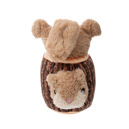 Original Territory - Squirrel in Log Moving Plush Dog Toy - Doot's Pet LLC Collars For A Cause