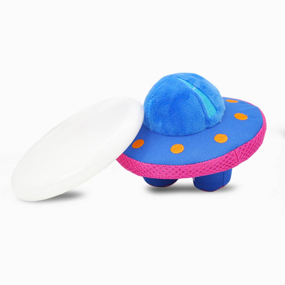 Hugsmart Products Inc - HugSmart Pet - Space Paws | UFO - Dog Plush Toy