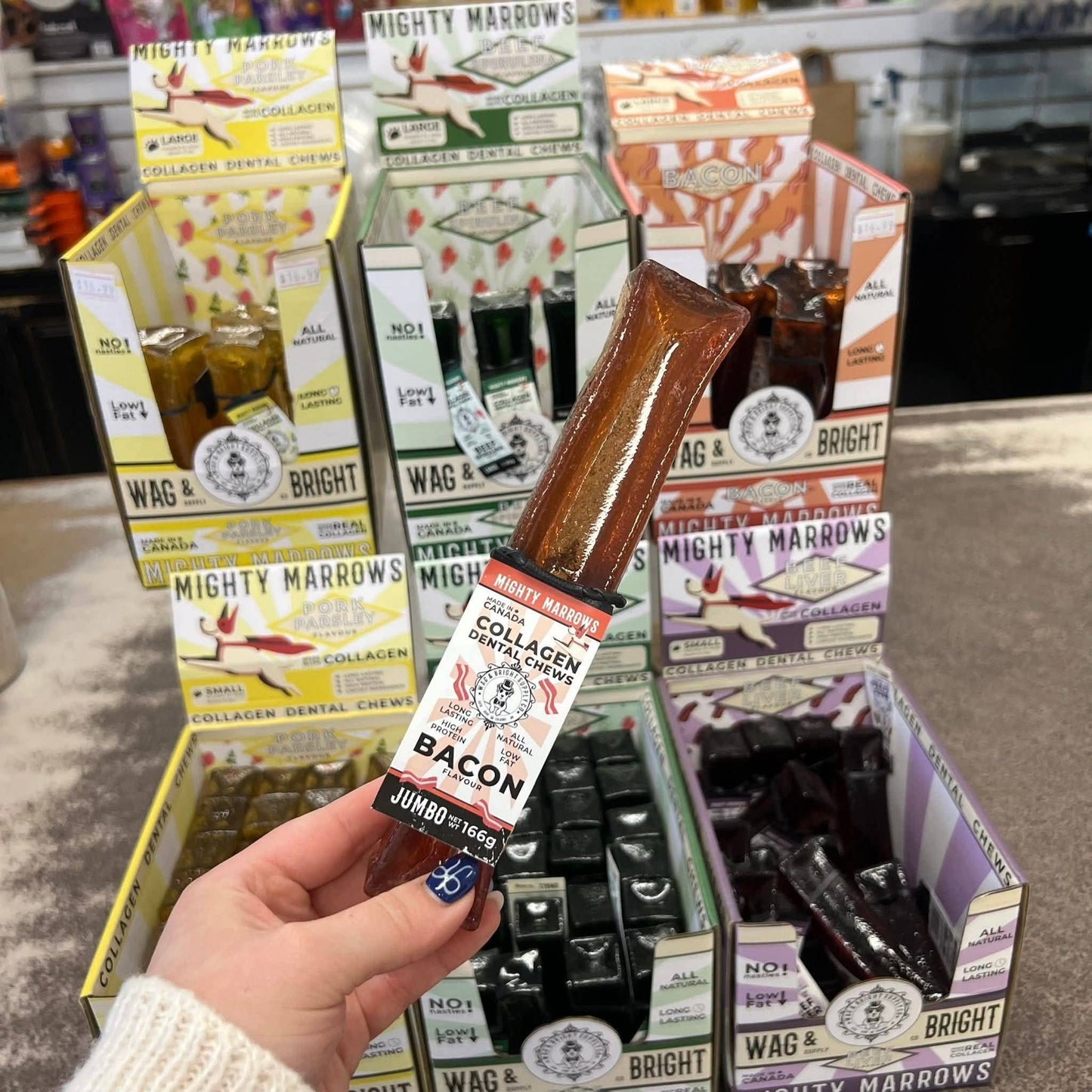 Wag & Bright Supply Co. - Mighty Marrows Collagen Dental Chew - Bacon