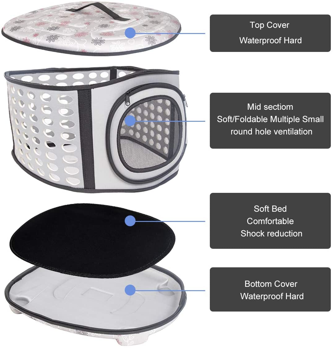 Foldable Pet Dog Cat Puppy Handbag Carrier Cage