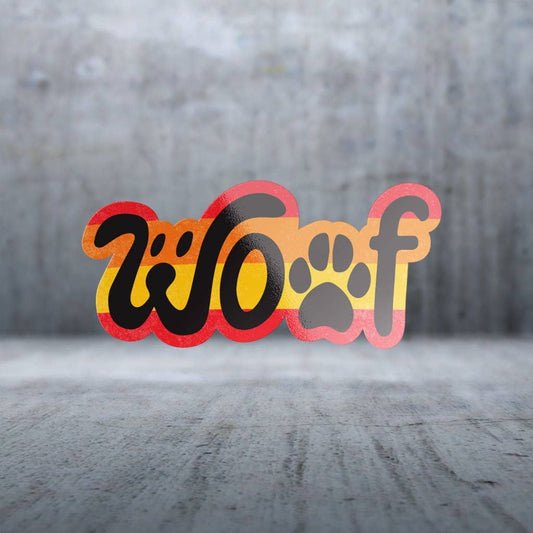 Two Feet Treats - Woof Paw Text - Sticker