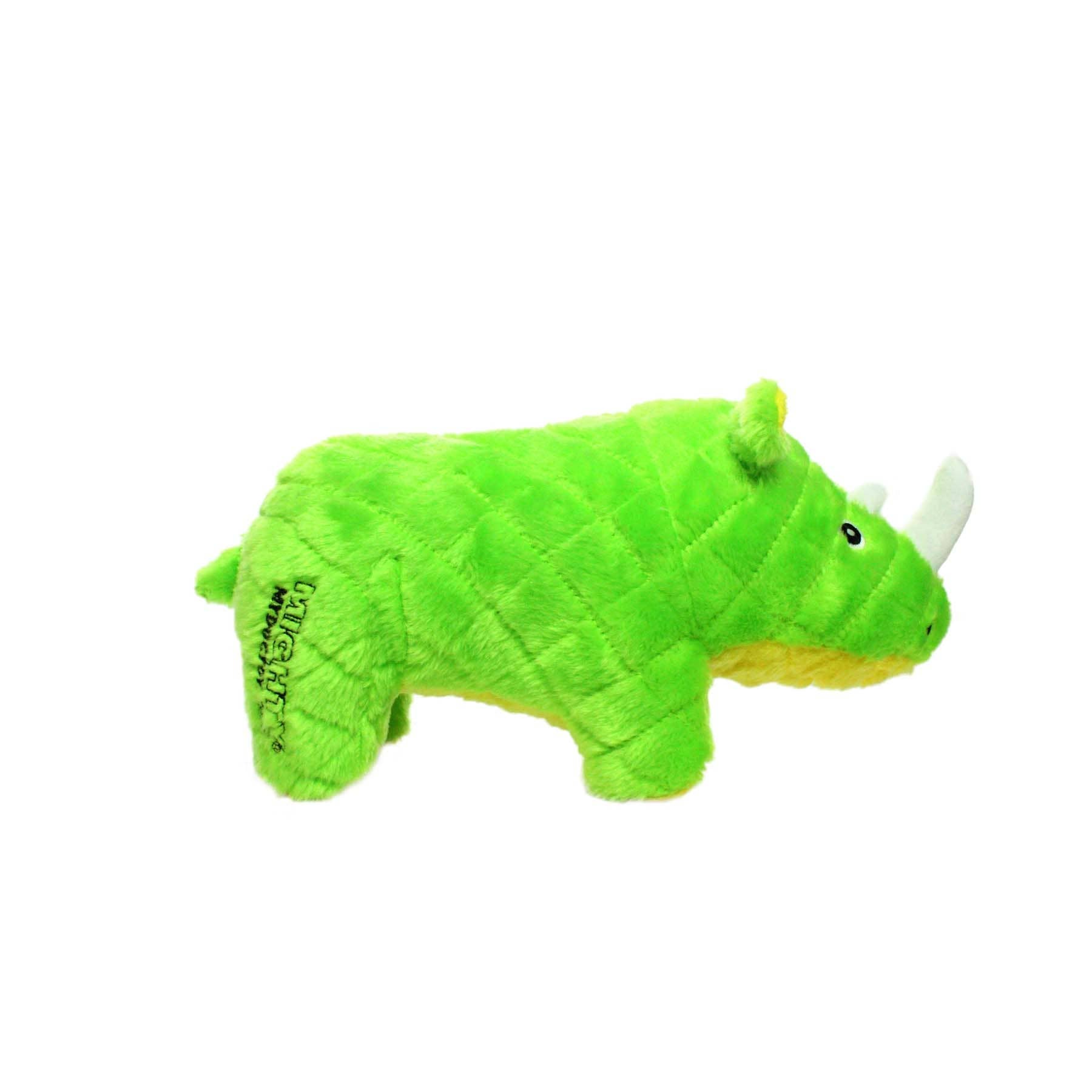 Tuffy Dog Toys - VIP Products - Mighty Safari Rhinoceros - Green, Plush, Squeaky Dog Toy - Doot's Pet LLC Collars For A Cause