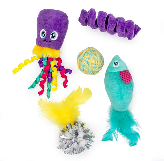 ThoozyPet Sea Life Cat Toy 5pk