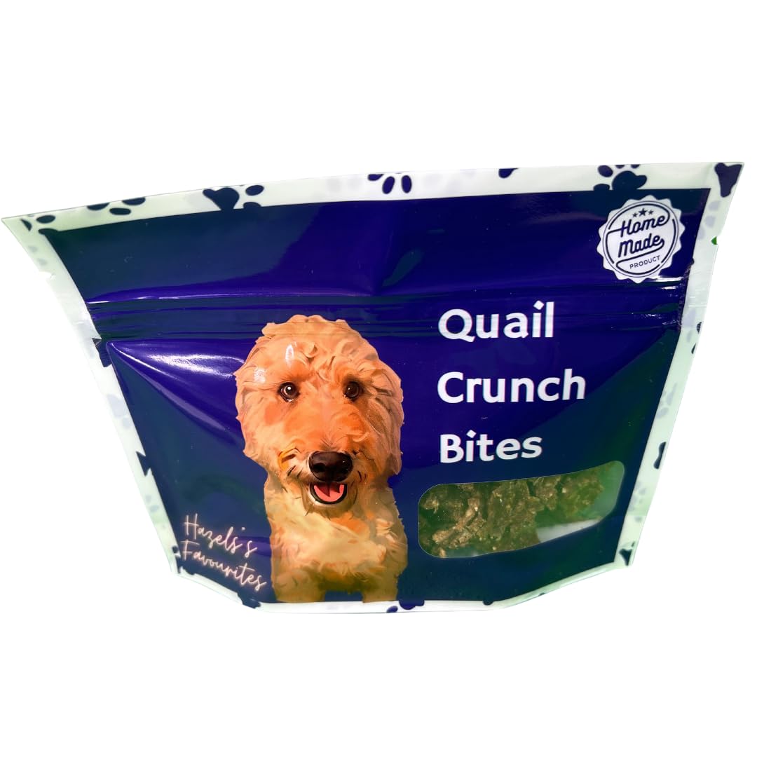 Quail Crunch Bites: Gourmet Dehydrated Dog Treats with Quail Meat & Shells | Premium Healthy Dog Treats for Training | Organic Ingredients for a Happy Palate - Doot's Pet LLC Collars For A Cause