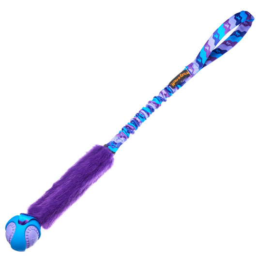 Tug-E-Nuff - Fauxtastic PowerBall Bungee | Strong Dog Toys | Tug-E-Nuff - Purple Pattern